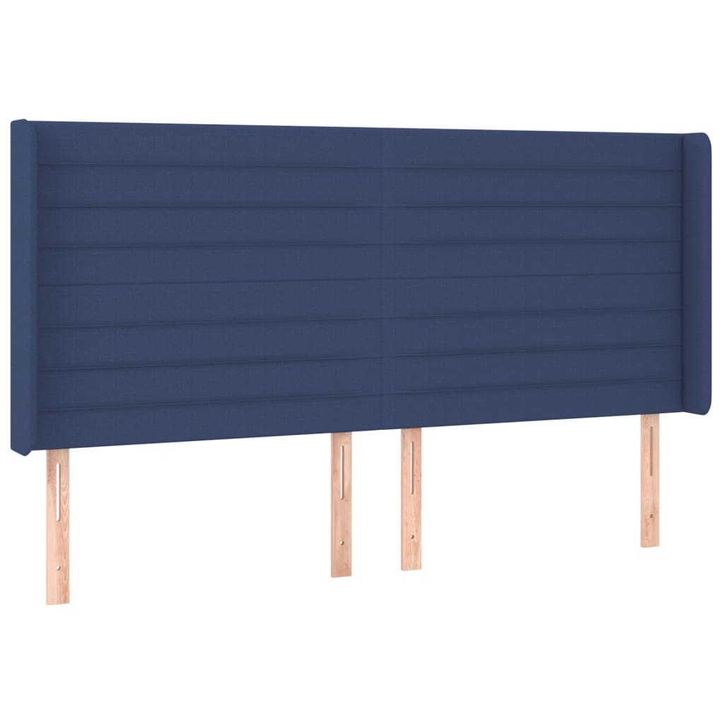 Uzglavlje s ušima plavo 163x16x118/128 cm od tkanine