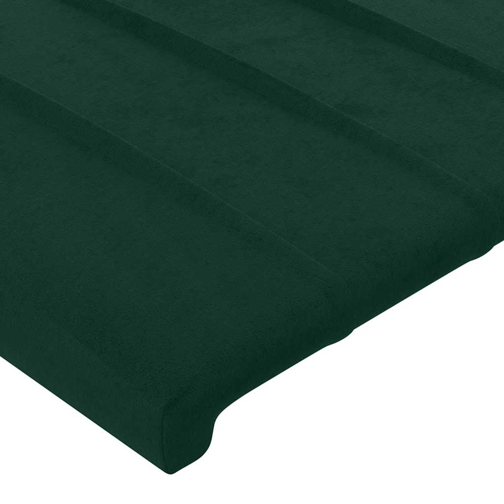 Uzglavlje s ušima tamnozeleno 203x16x118/128 cm baršunasto