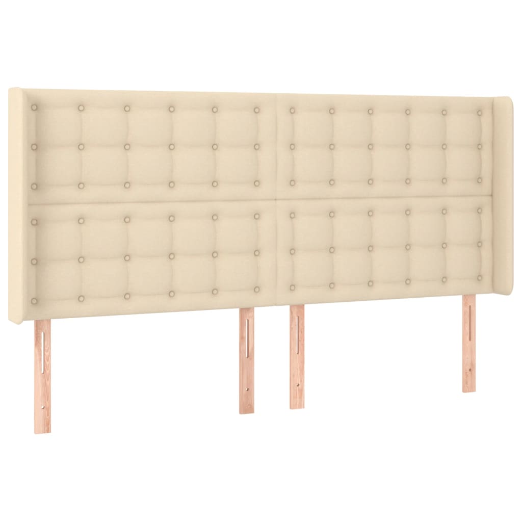 Uzglavlje s ušima krem 163x16x118/128 cm od tkanine