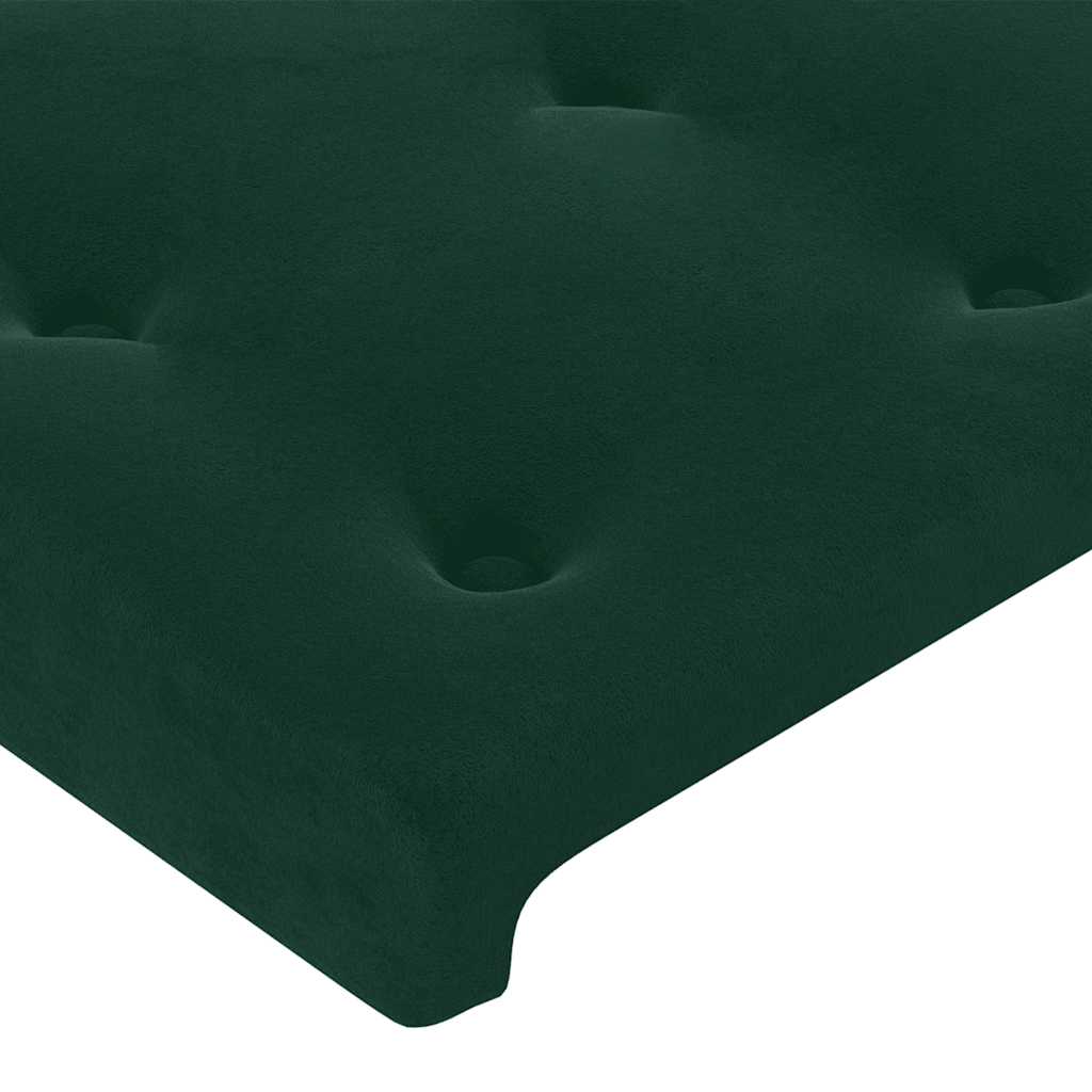 Uzglavlje s ušima tamnozeleno 147x16x118/128 cm baršunasto