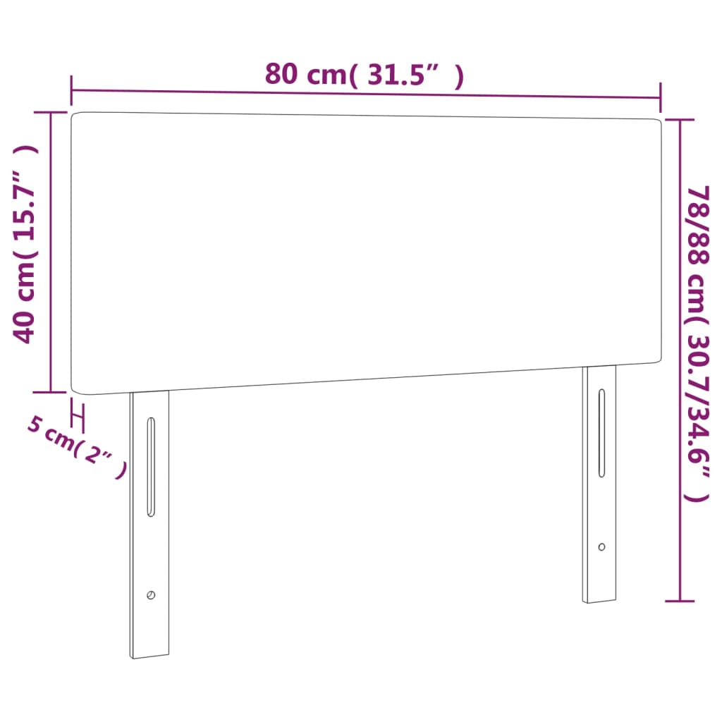 LED uzglavlje smeđesivo 80 x 5 x 78/88 cm od tkanine