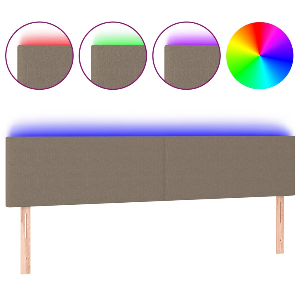 LED uzglavlje smeđesivo 180x5x78/88 cm od tkanine