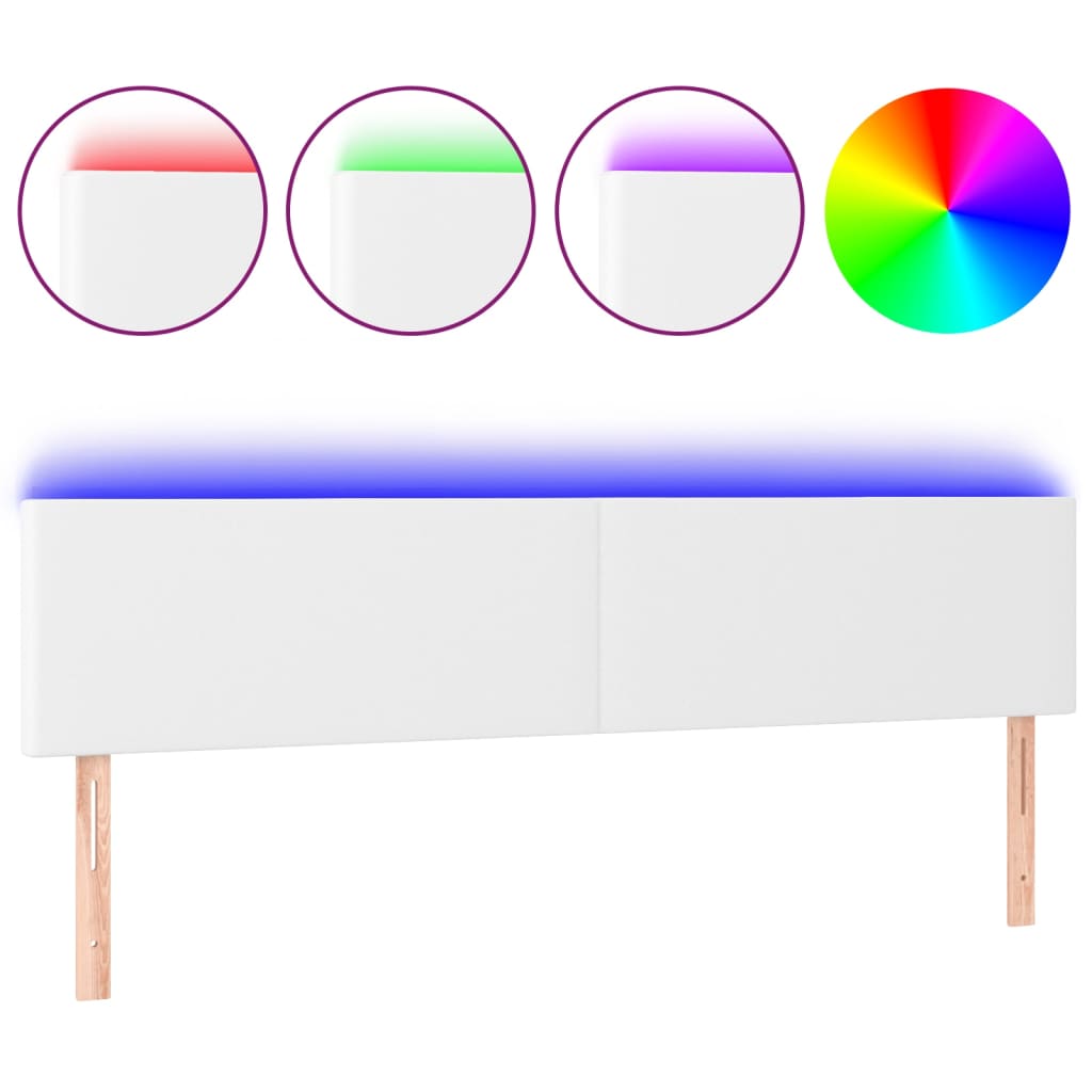 LED uzglavlje bijelo 180 x 5 x 78/88 cm od umjetne kože