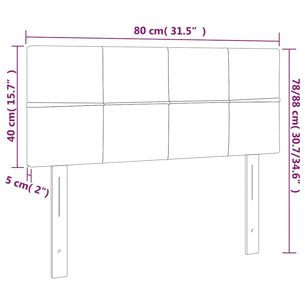 LED uzglavlje tamnozeleno 80 x 5 x 78/88 cm baršunasto