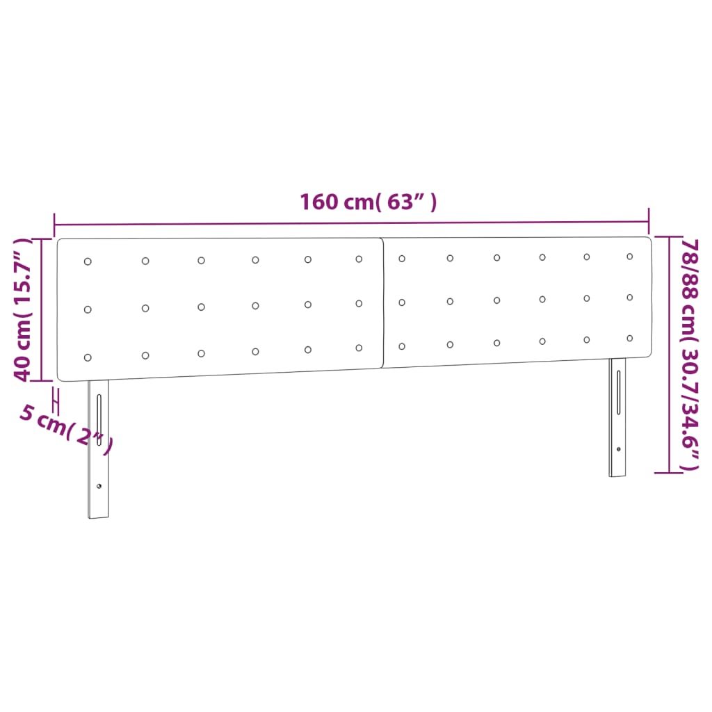 LED uzglavlje boja cappuccina 160 x 5 x 78/88cm od umjetne kože