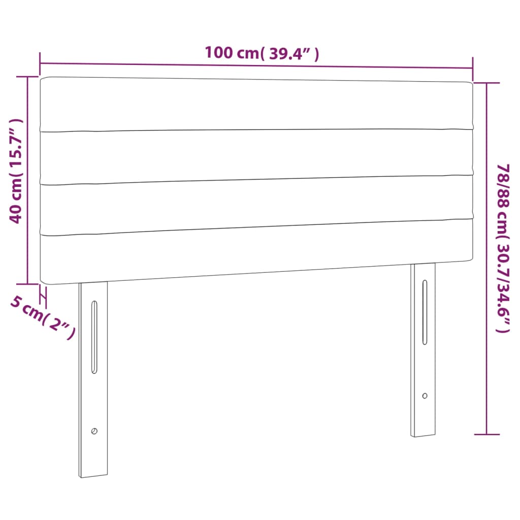 LED uzglavlje svjetlosivo 100x5x78/88 cm baršunasto