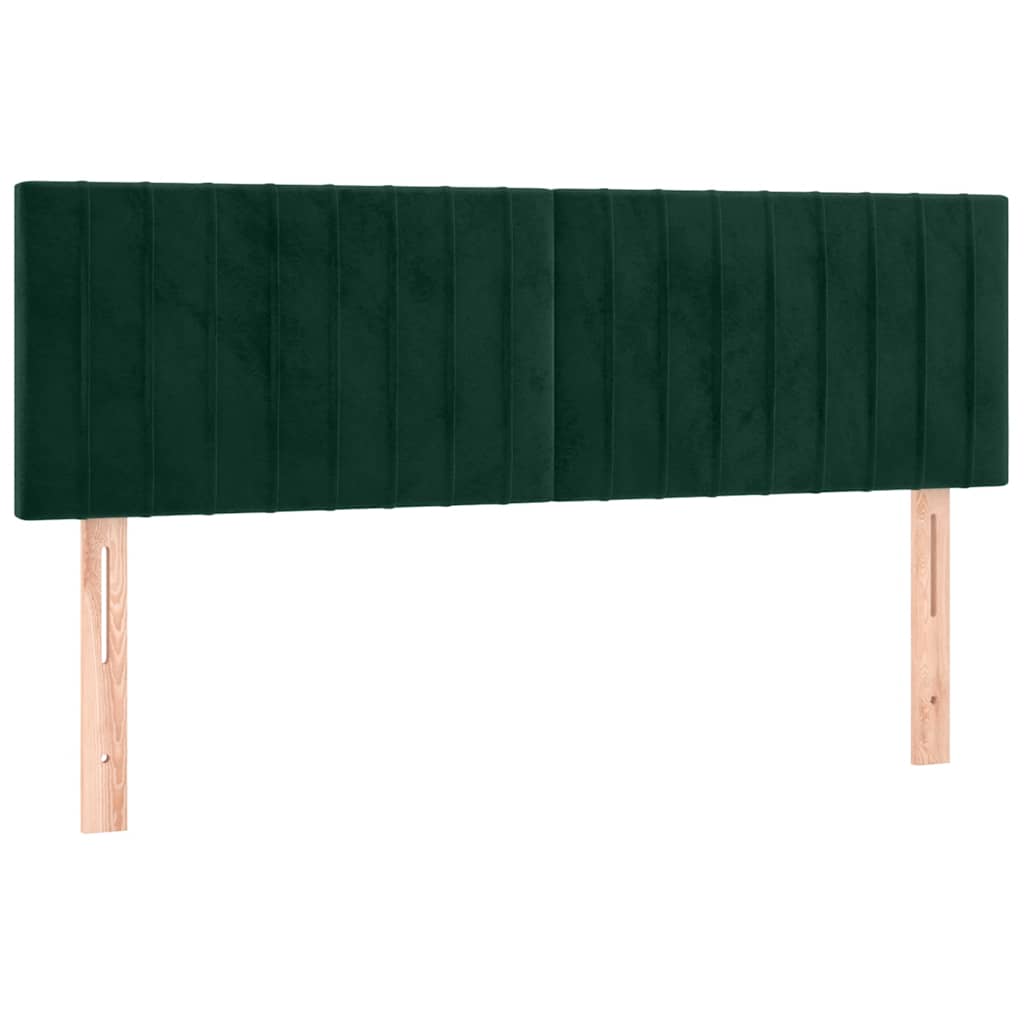 LED uzglavlje tamnozeleno 144x5x78/88 cm baršunasto
