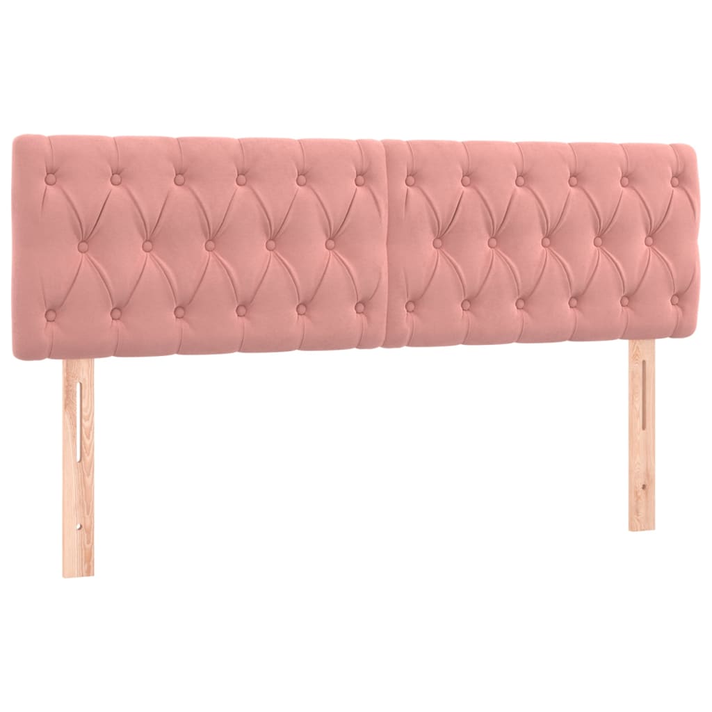 LED uzglavlje ružičasto 144x7x78/88 cm baršunasto