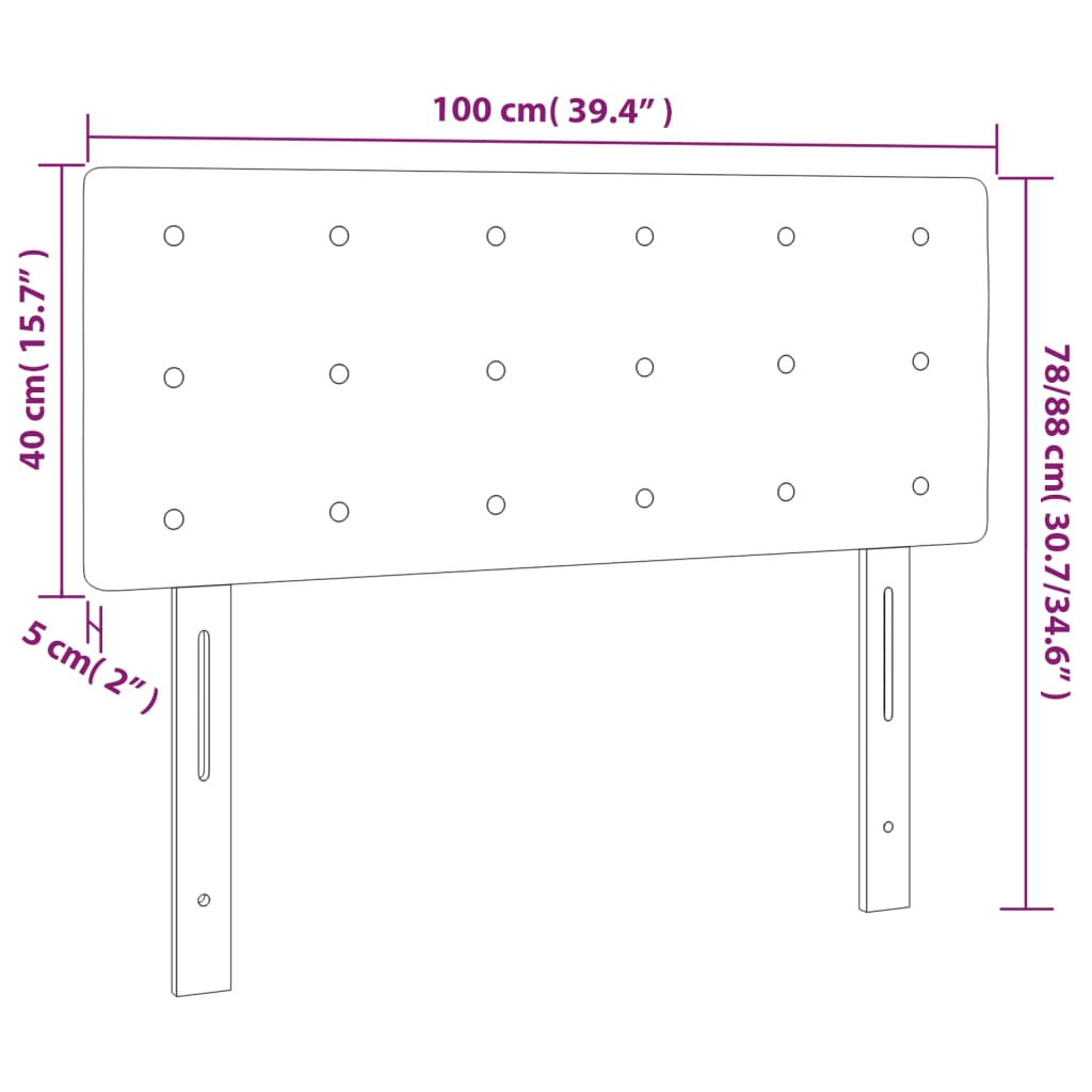 LED uzglavlje svjetlosivo 100x5x78/88 cm baršunasto