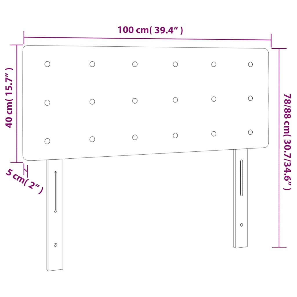 LED uzglavlje tamnozeleno 100x5x78/88 cm baršunasto