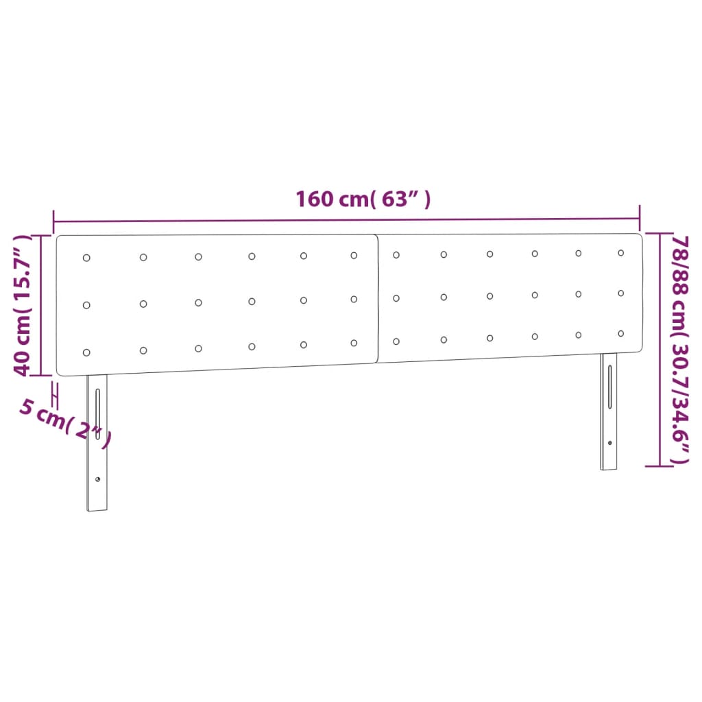 LED uzglavlje crno 160x5x78/88 cm baršunasto