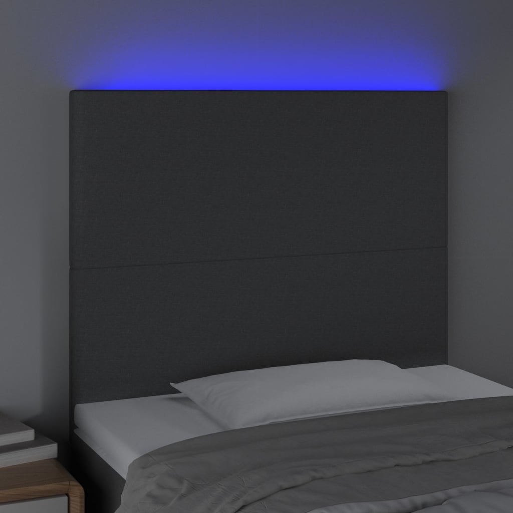 LED uzglavlje tamnosivo 100x5x118/128 cm od tkanine