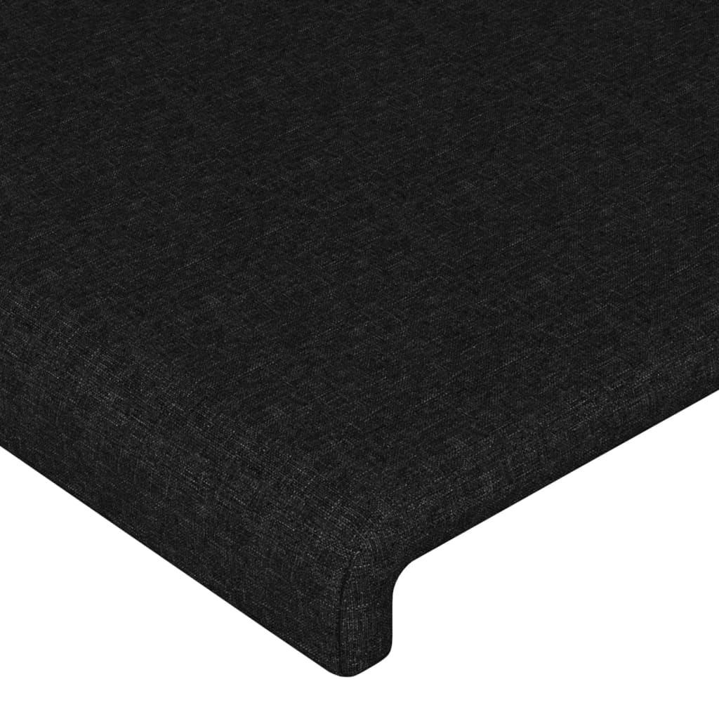 LED uzglavlje crno 200x5x118/128 cm od tkanine