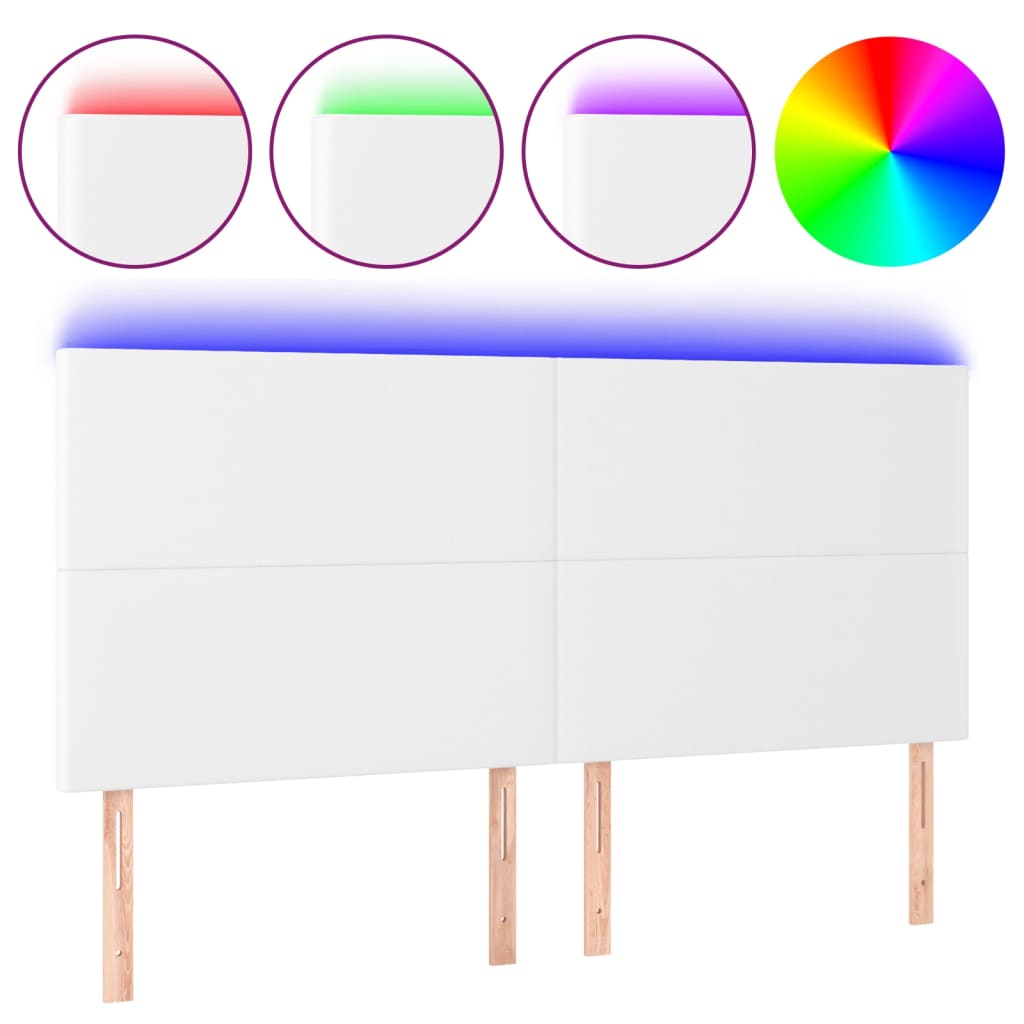 LED uzglavlje bijelo 160x5x118/128 cm od umjetne kože