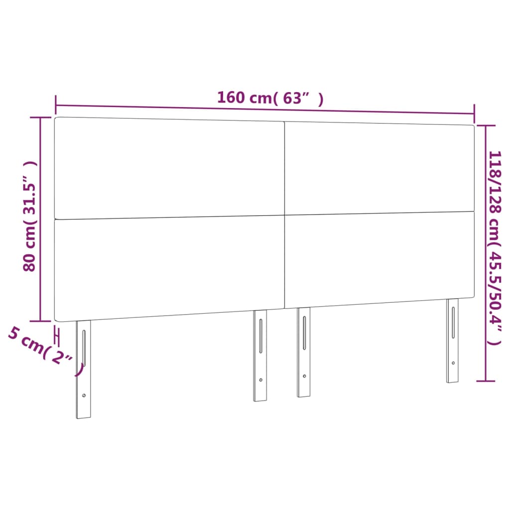 LED uzglavlje bijelo 160x5x118/128 cm od umjetne kože