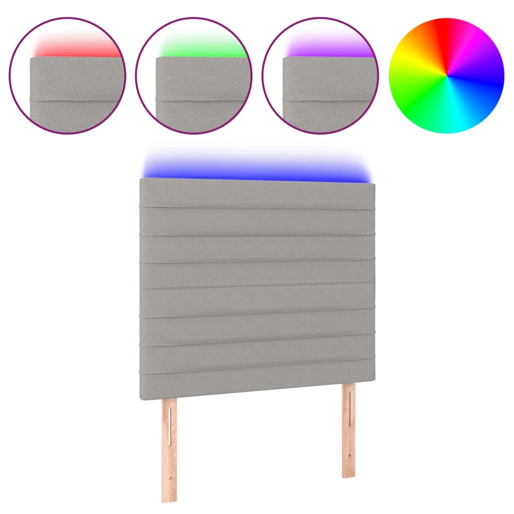 LED uzglavlje svjetlosivo 100x5x118/128 cm od tkanine