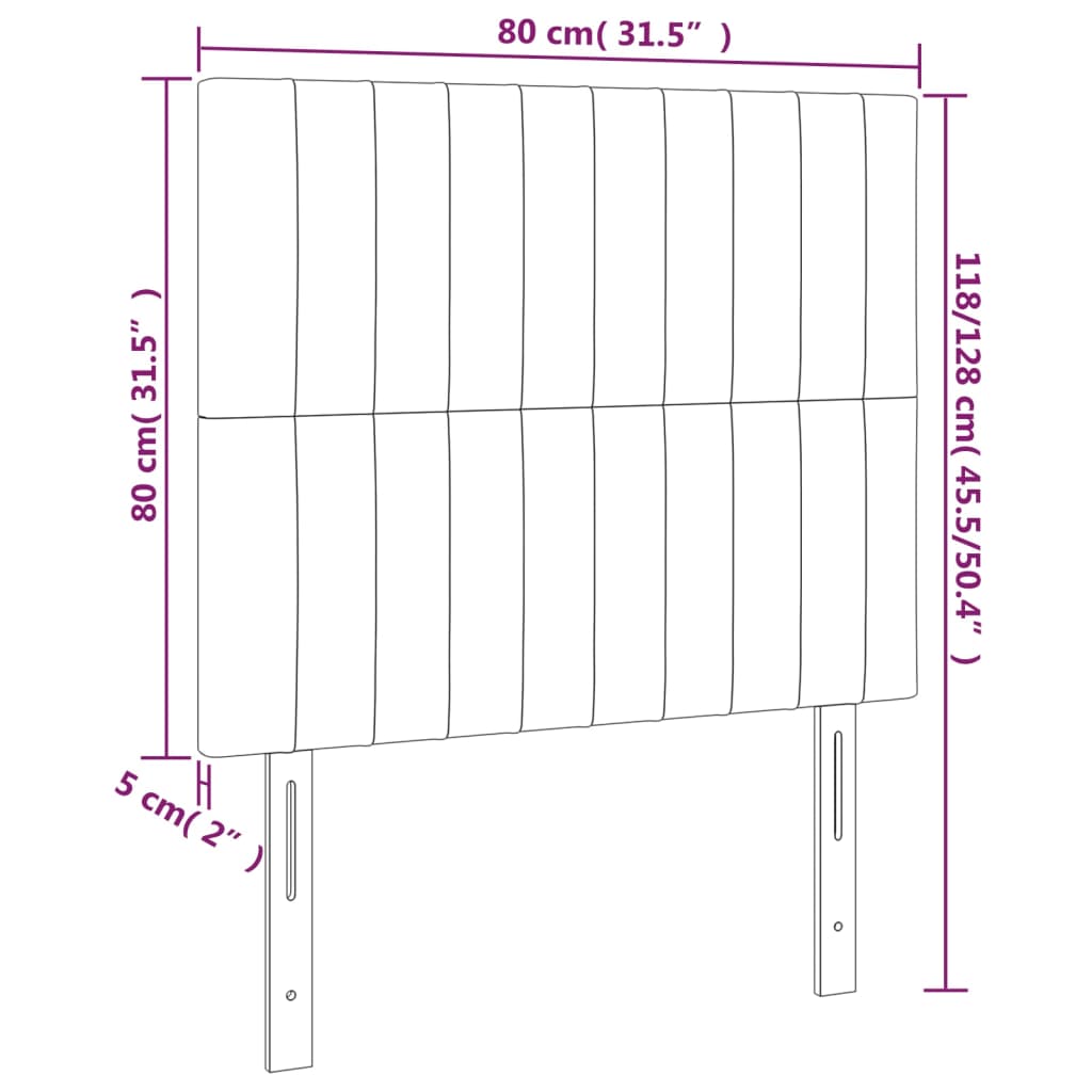 LED uzglavlje smeđesivo 80x5x118/128 cm od tkanine