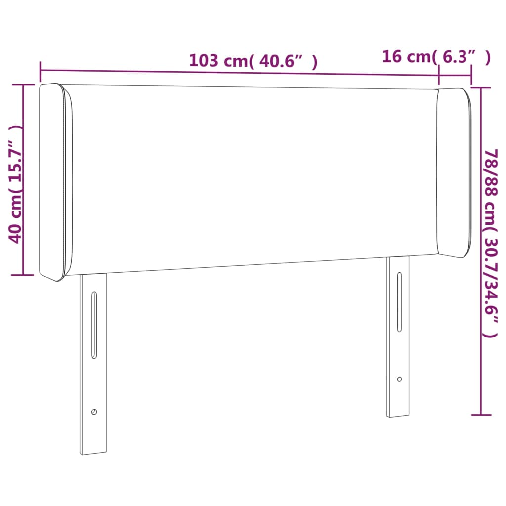 LED uzglavlje tamnosivo 103x16x78/88 cm od tkanine