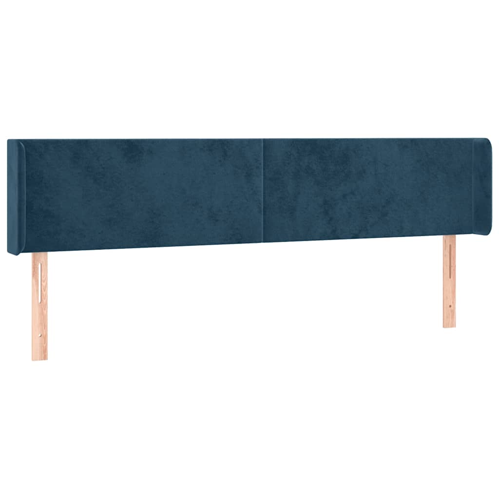 LED uzglavlje tamnoplavo 183x16x78/88 cm baršunasto