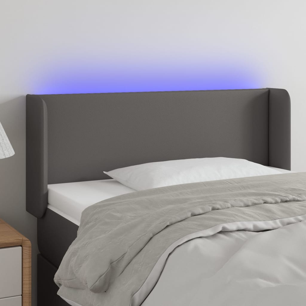 LED uzglavlje sivo 83x16x78/88 cm od umjetne kože