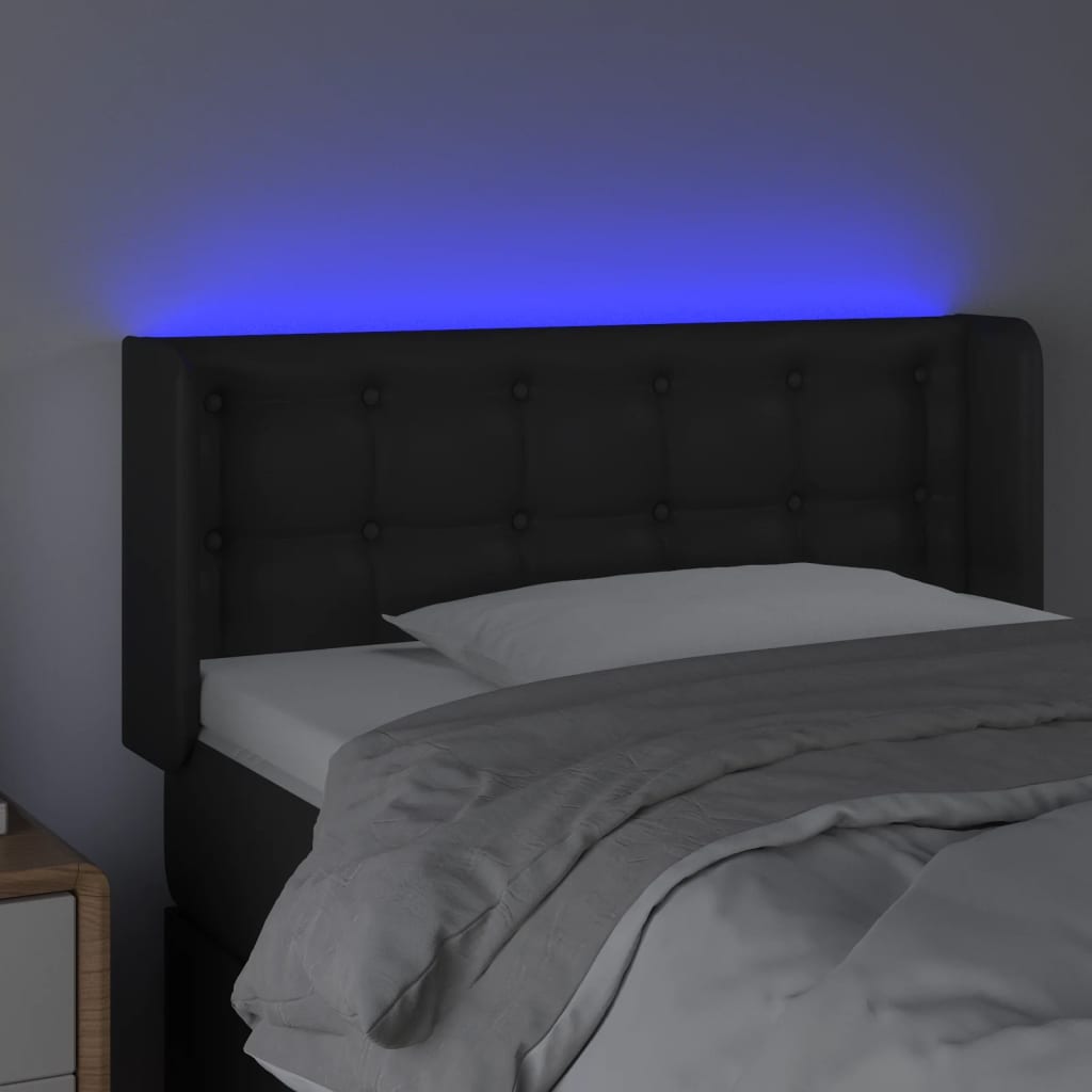 LED uzglavlje crno 83x16x78/88 cm od umjetne kože