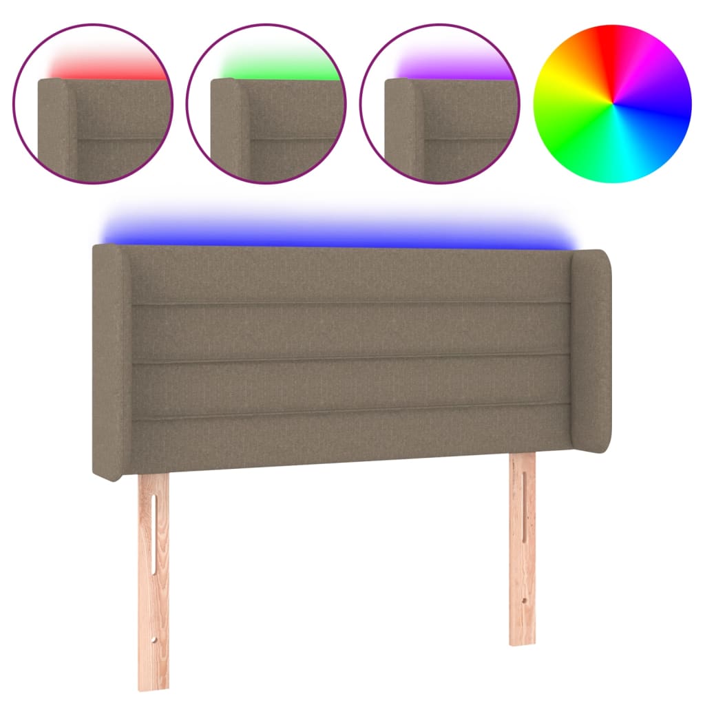 LED uzglavlje smeđesivo 93x16x78/88 cm od tkanine