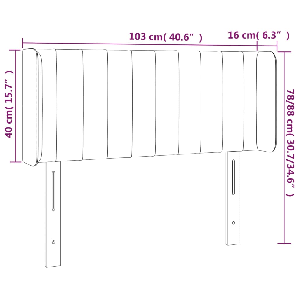 LED uzglavlje tamnosivo 103x16x78/88 cm od tkanine