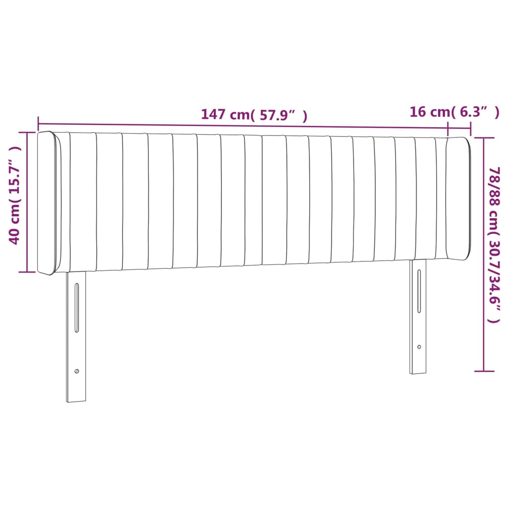 LED uzglavlje svjetlosivo 147x16x78/88 cm od tkanine