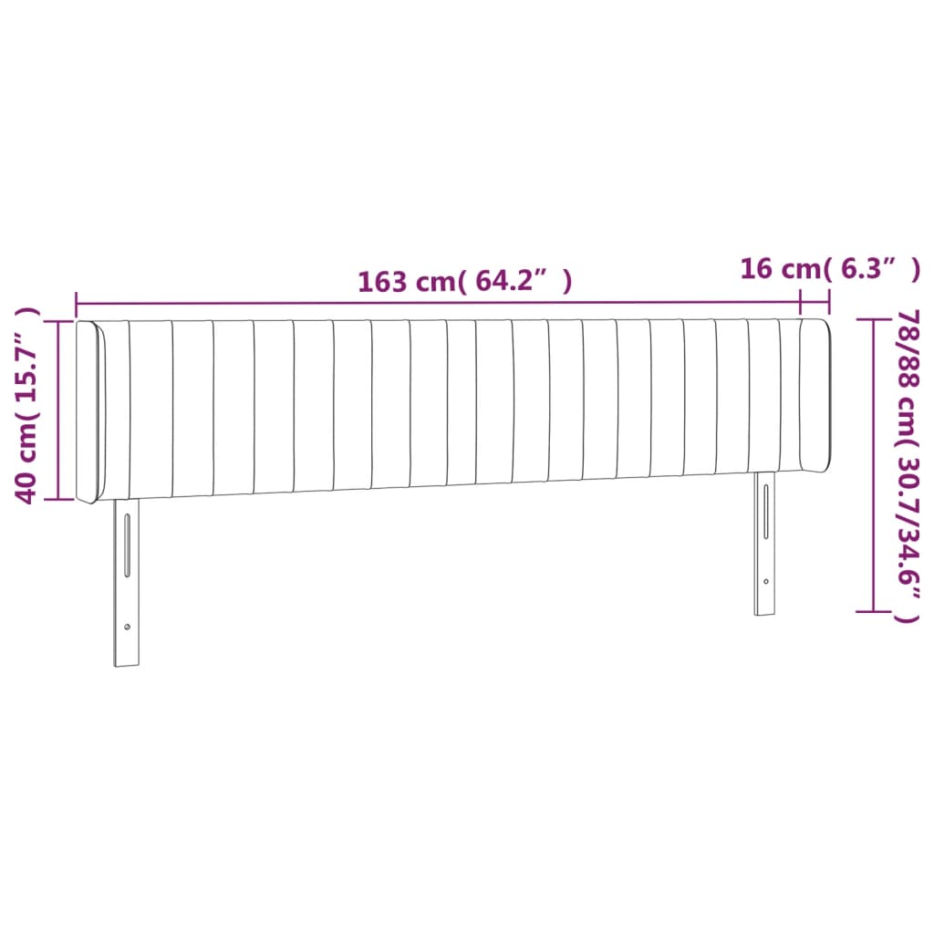 LED uzglavlje svjetlosivo 163x16x78/88 cm baršunasto