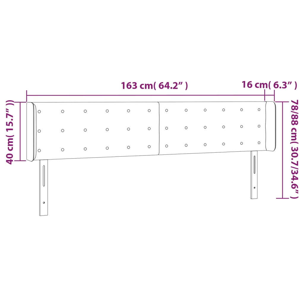 LED uzglavlje svjetlosivo 163x16x78/88 cm baršunasto