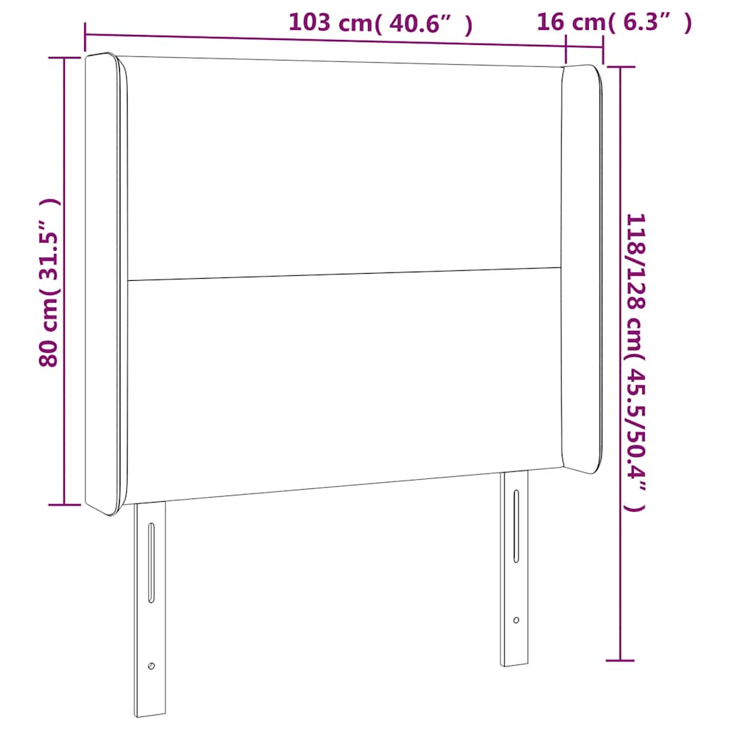 LED uzglavlje tamnozeleno 103x16x118/128 cm baršunasto