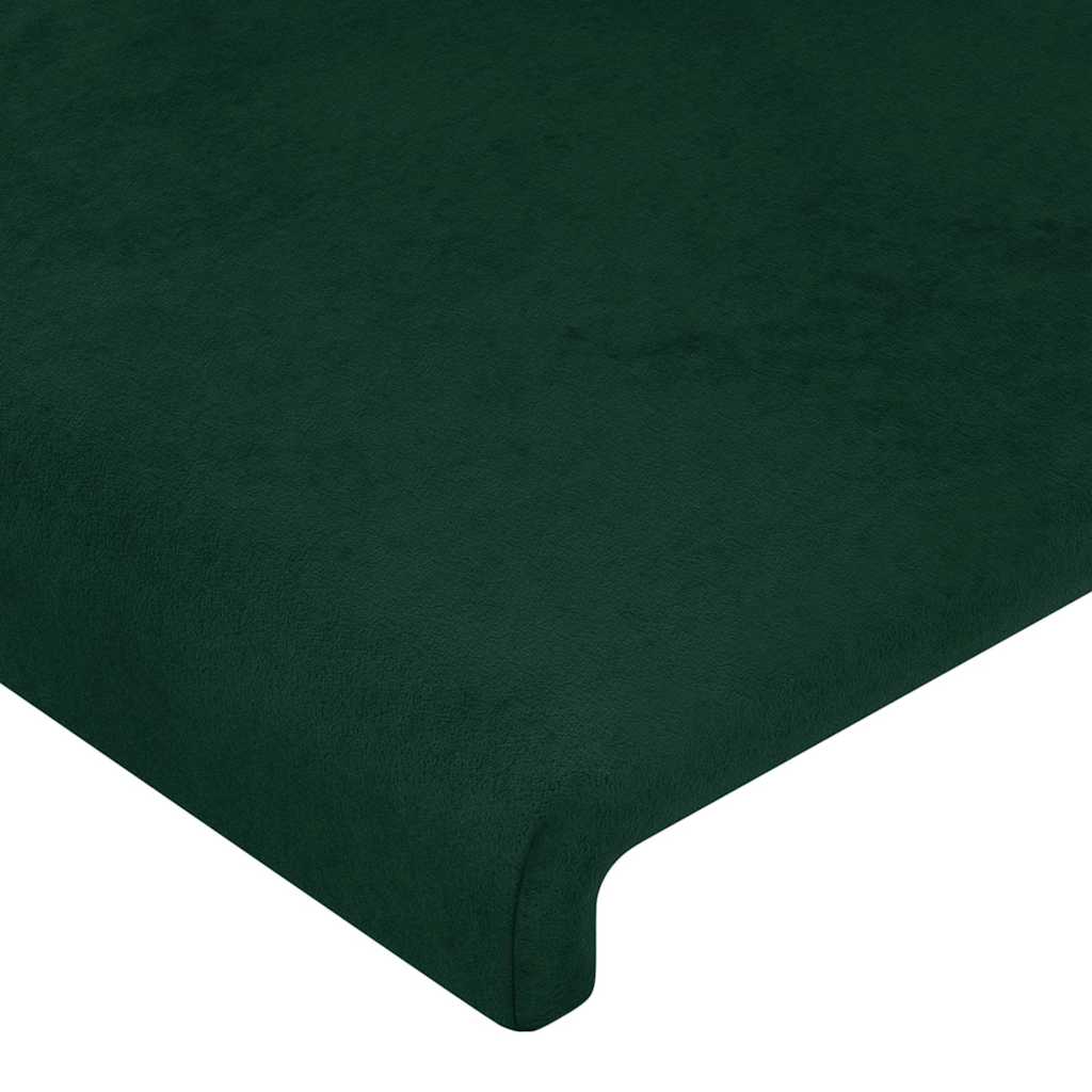 LED uzglavlje tamnozeleno 147x16x118/128 cm baršunasto