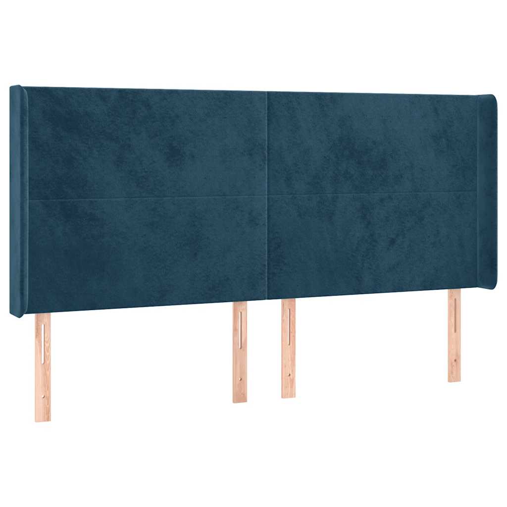 LED uzglavlje tamnoplavo 183 x 16 x 118/128 cm od tkanine