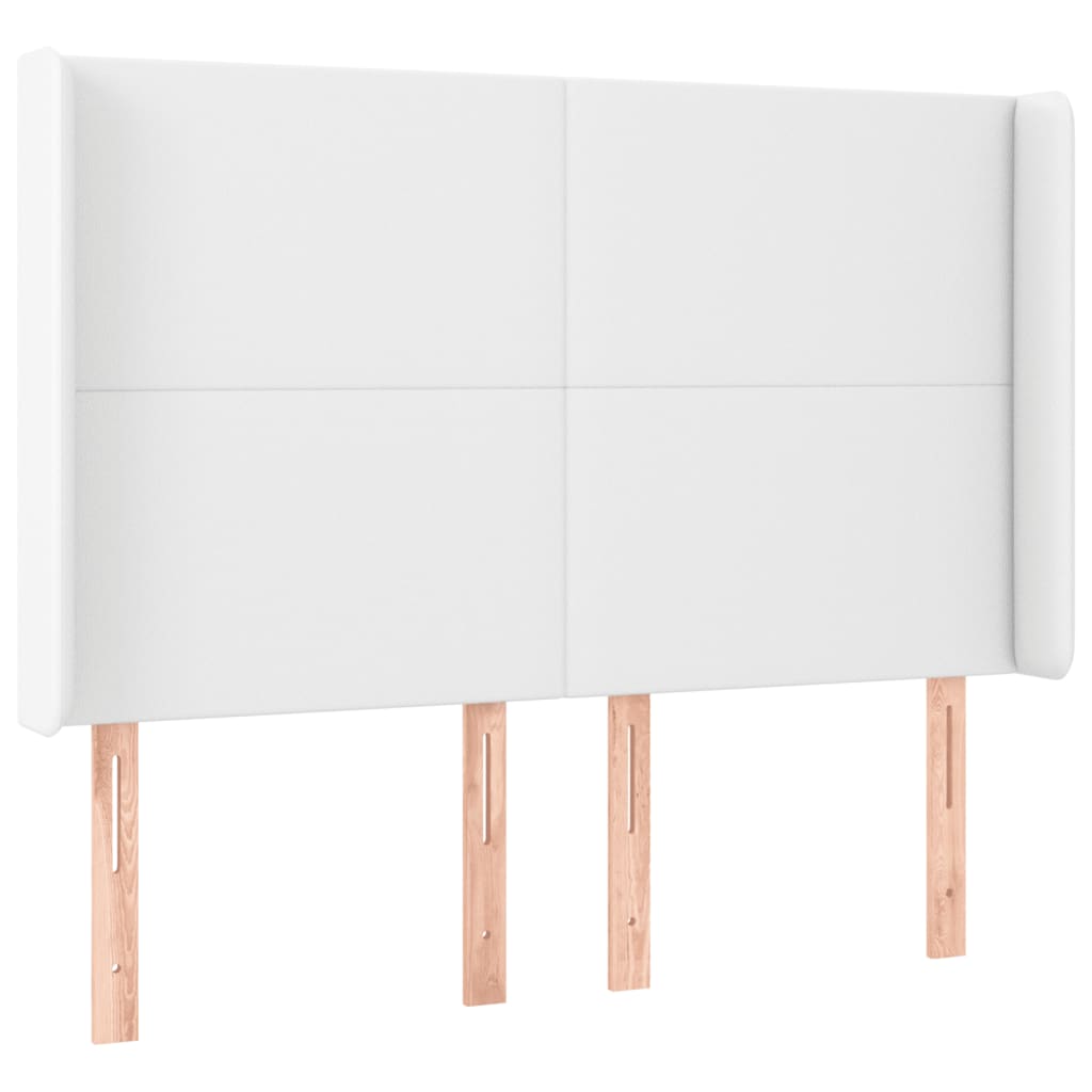 LED uzglavlje bijelo 147x16x118/128 cm od umjetne kože