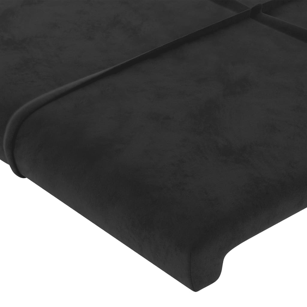 LED uzglavlje crno 83x16x118/128 cm baršunasto