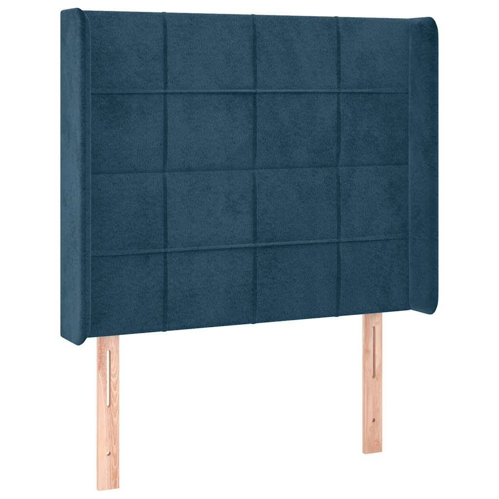 LED uzglavlje tamnoplavo 83x16x118/128 cm baršunasto