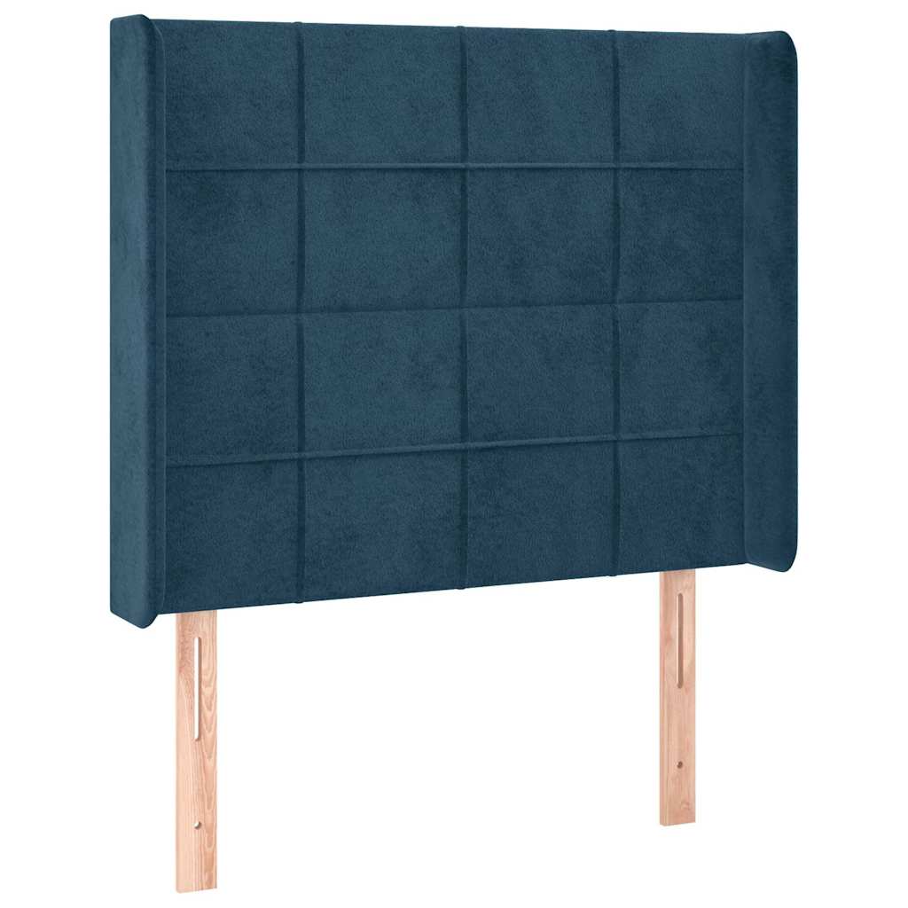 LED uzglavlje tamnoplavo 103x16x118/128 cm baršunasto
