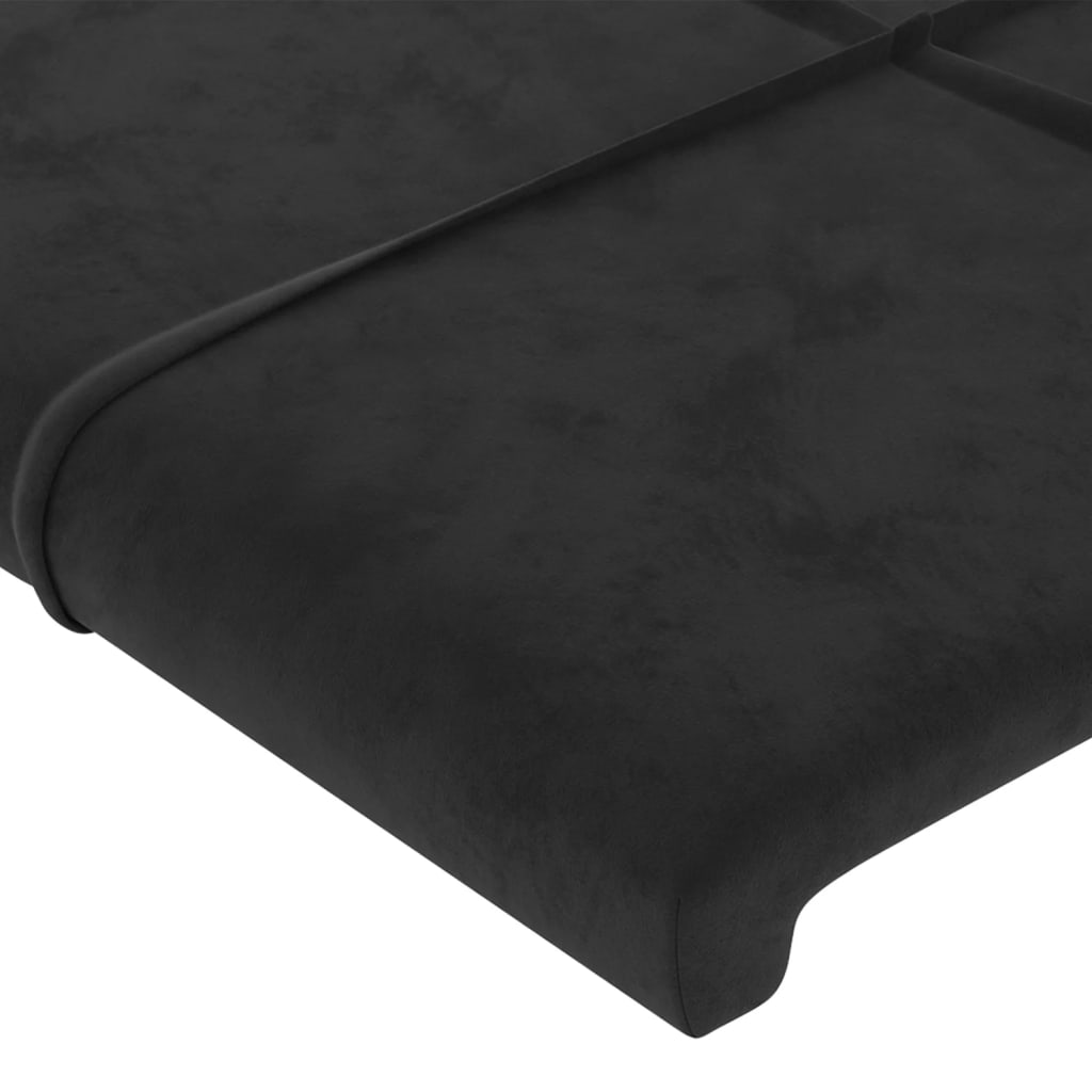 LED uzglavlje crno 147x16x118/128 cm baršunasto