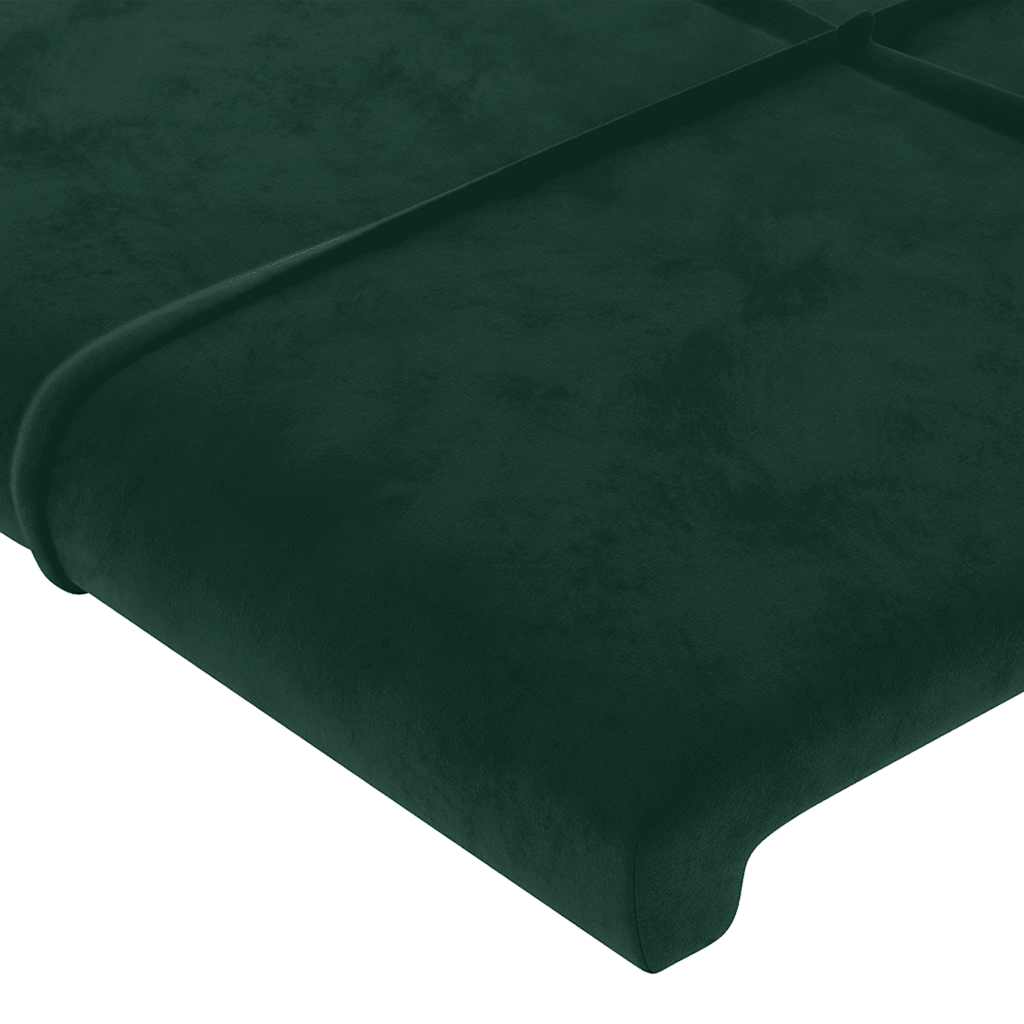 LED uzglavlje tamnozeleno 163x16x118/128 cm baršunasto