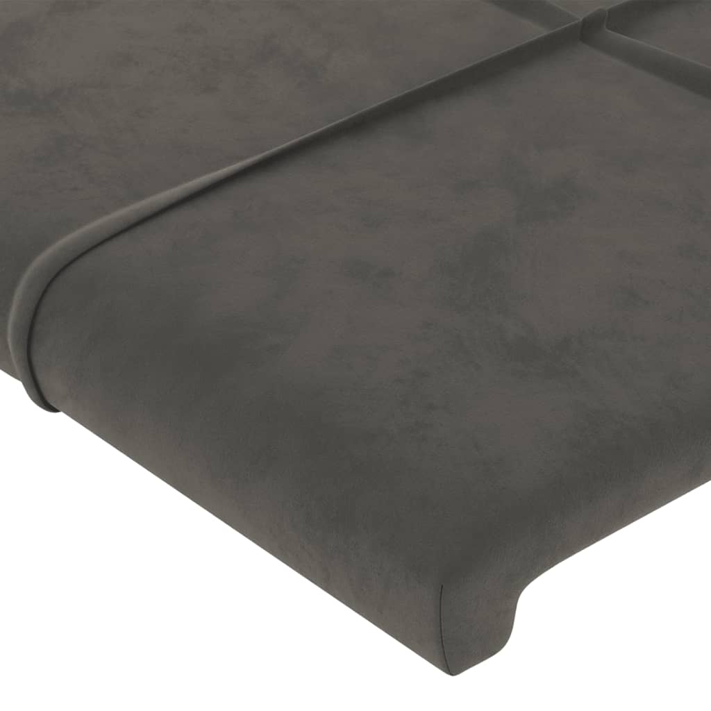 LED uzglavlje tamnosivo 183 x 16 x 118/128 cm baršunasto