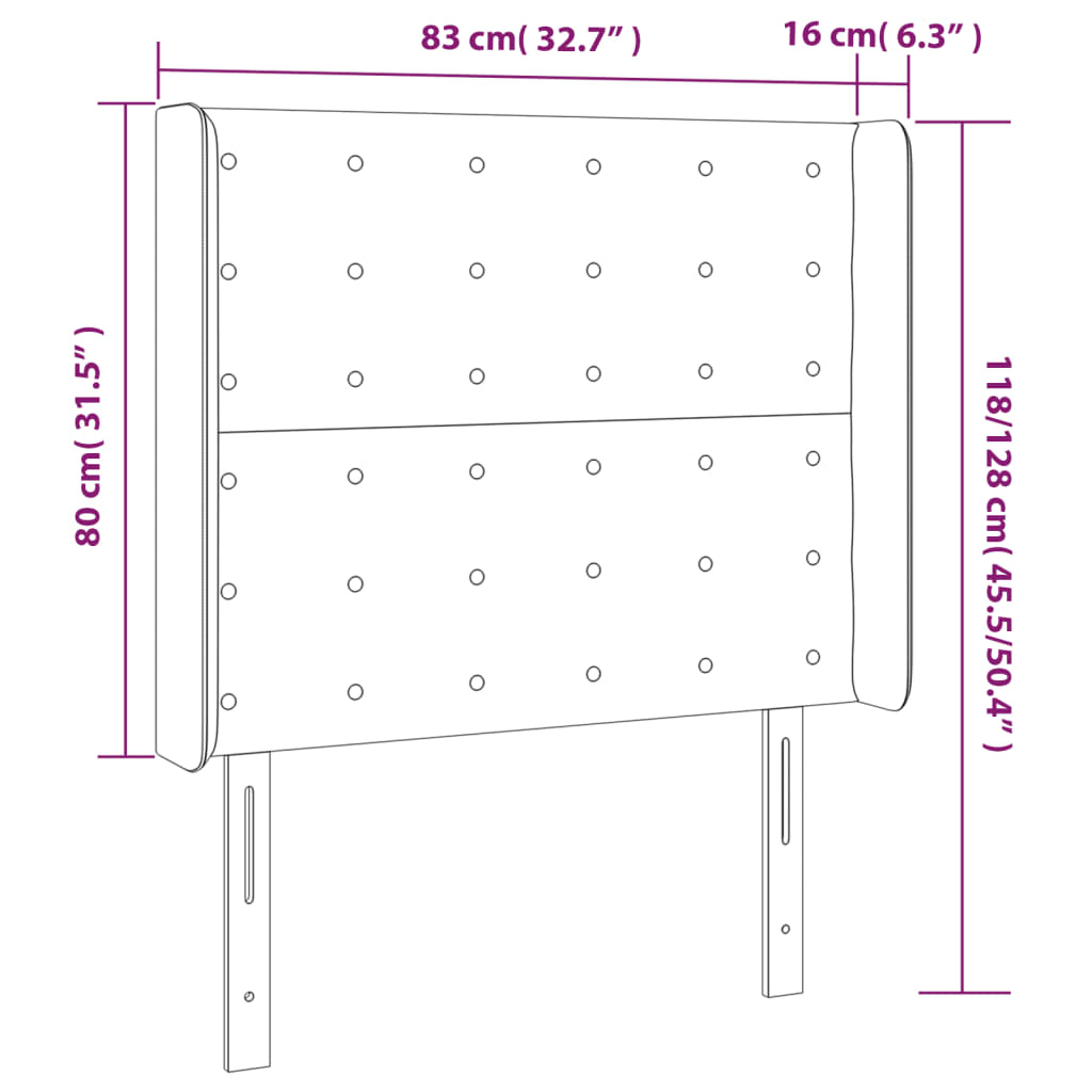 LED uzglavlje boja cappuccina 83x16x118/128 cm od umjetne kože