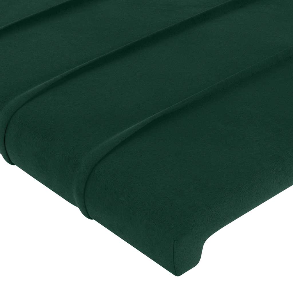 LED uzglavlje tamnozeleno 93x16x118/128 cm baršunasto