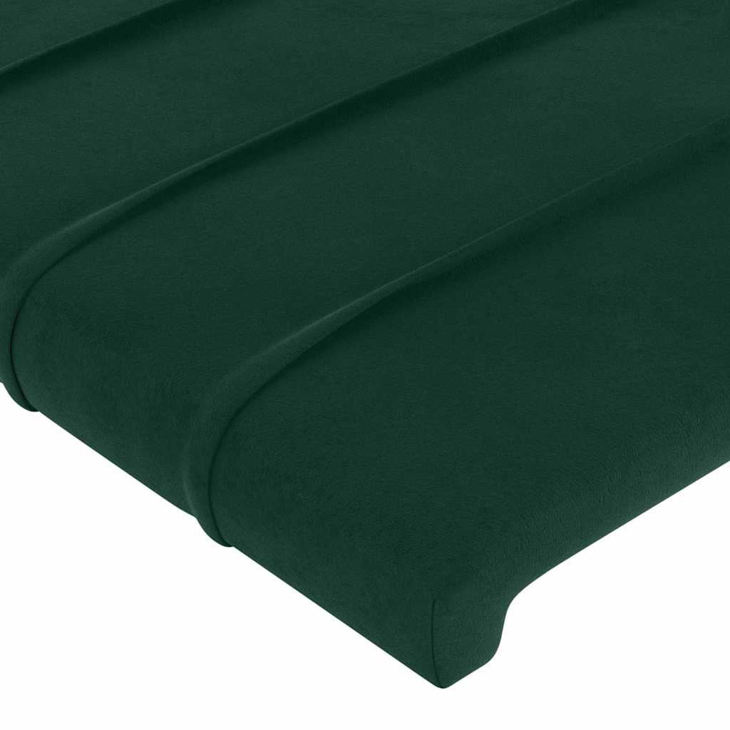 LED uzglavlje tamnozeleno 147x16x118/128 cm baršunasto