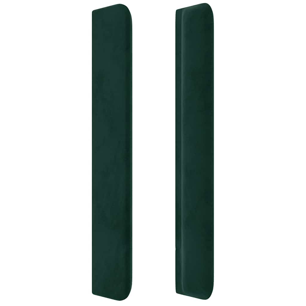 LED uzglavlje tamnozeleno 83x16x118/128 cm baršunasto