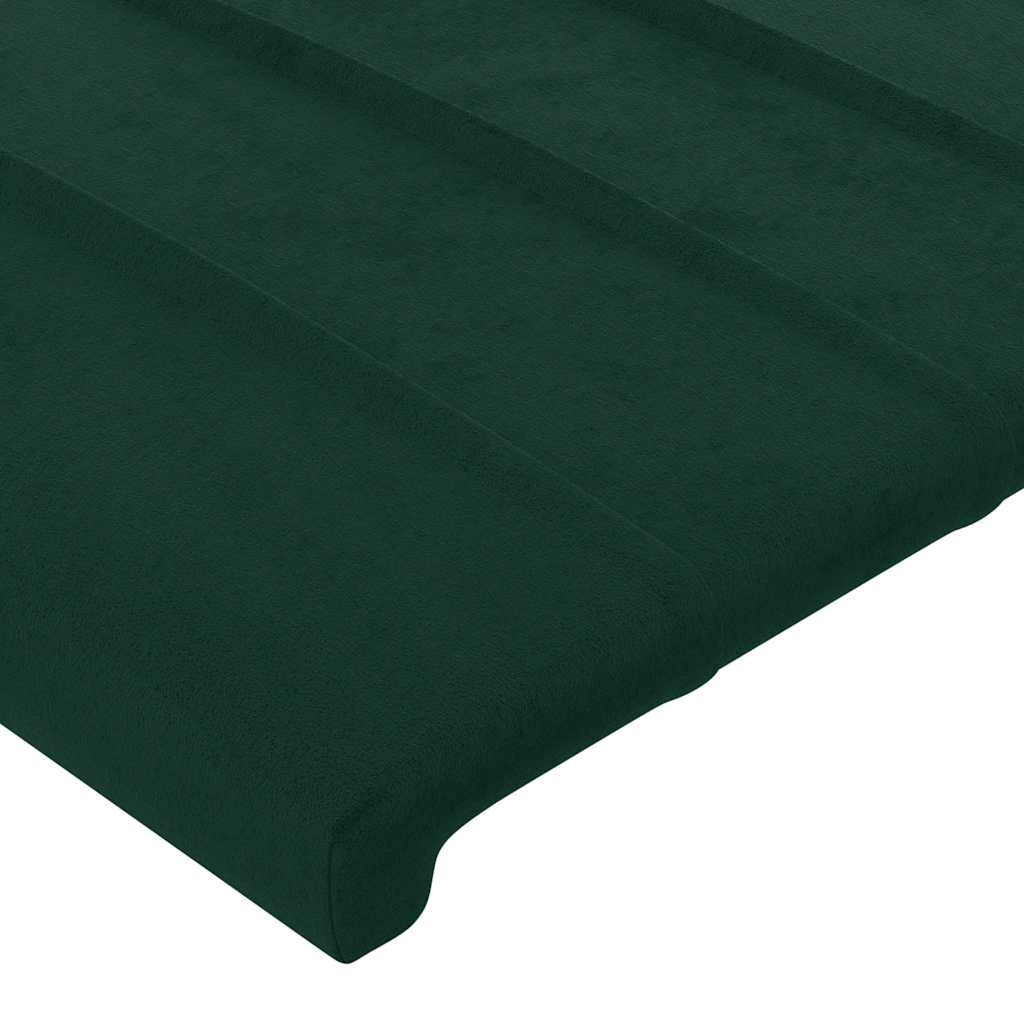 LED uzglavlje tamnozeleno 183 x 16 x 118/128 cm baršunasto
