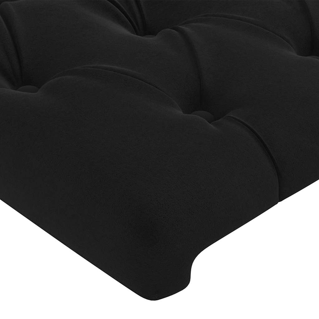 LED uzglavlje crno 83x16x118/128 cm baršunasto