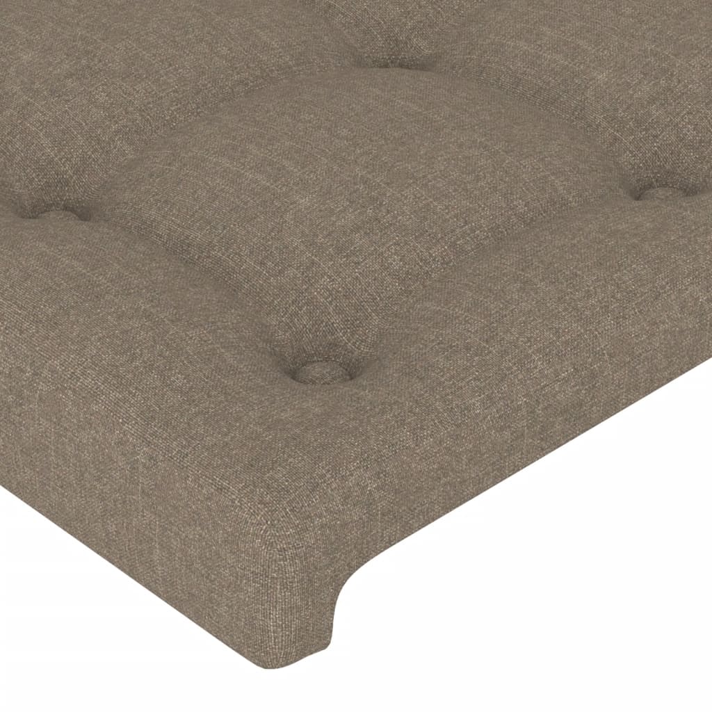 LED uzglavlje smeđesivo 103 x 16 x 118/128 cm od tkanine