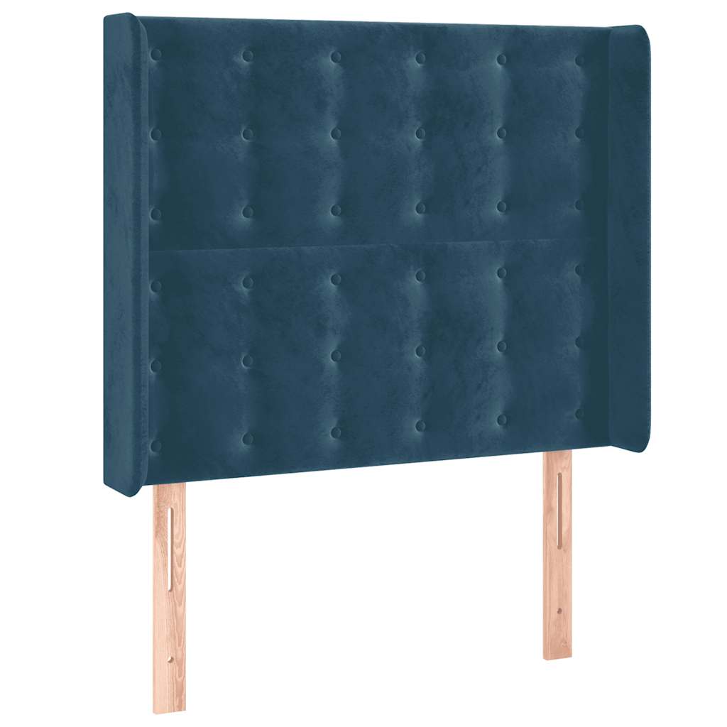LED uzglavlje tamnoplavo 103x16x118/128 cm baršunasto