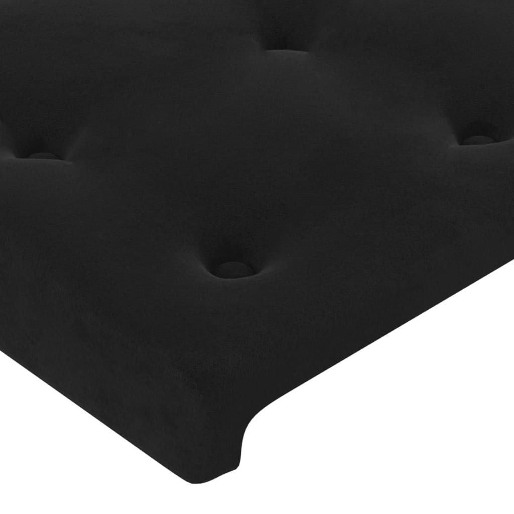 LED uzglavlje crno 163 x 16 x 118/128 cm baršunasto