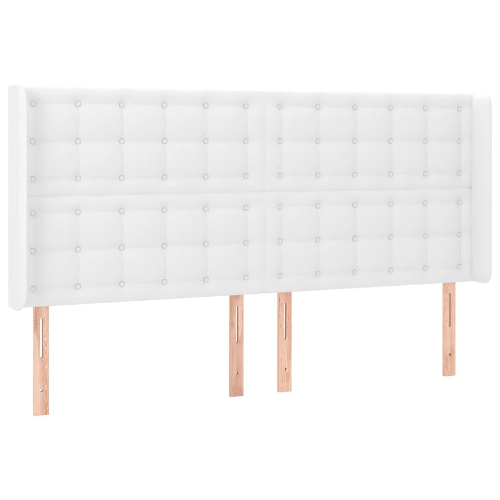 Krevet box spring s madracem LED bijeli 200x200 cm umjetna koža